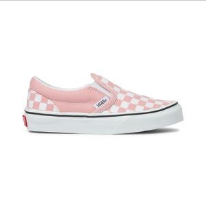 VANS Kids Pink Checkered Slip-On Shoes